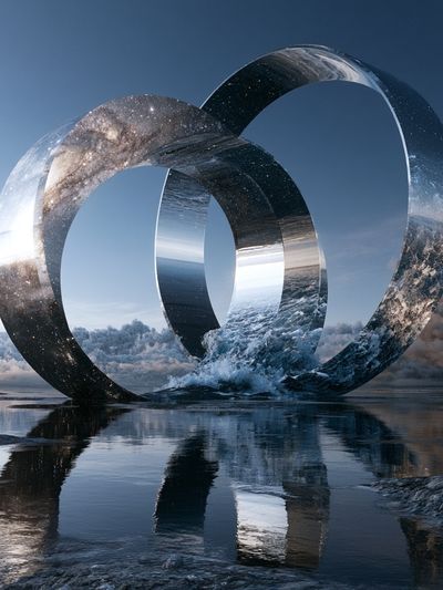 Cosmic Rings Surrealism Print.