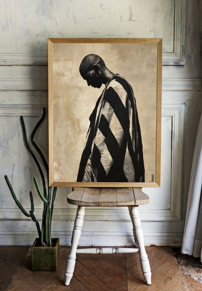 Abstract Figure Silhouette Print. room preview
