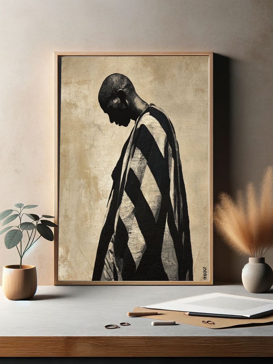 Abstract Figure Silhouette Print. — room view 2