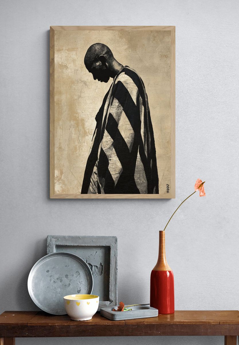 Abstract Figure Silhouette Print. — room view 3