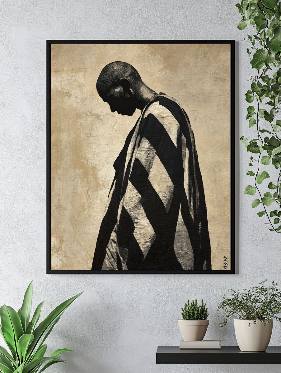 Abstract Figure Silhouette Print. — room view 4