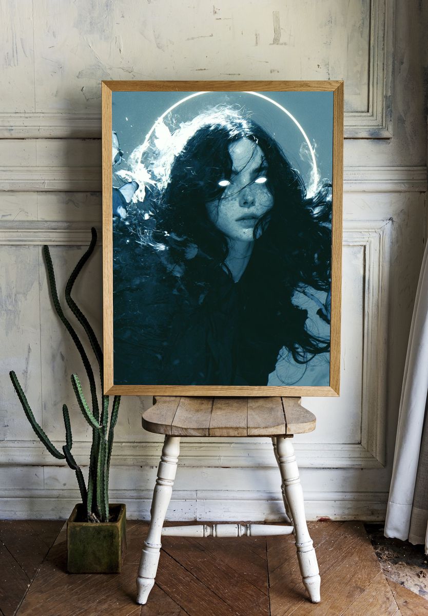 Butterfly Halo Portrait Print. — room view 1
