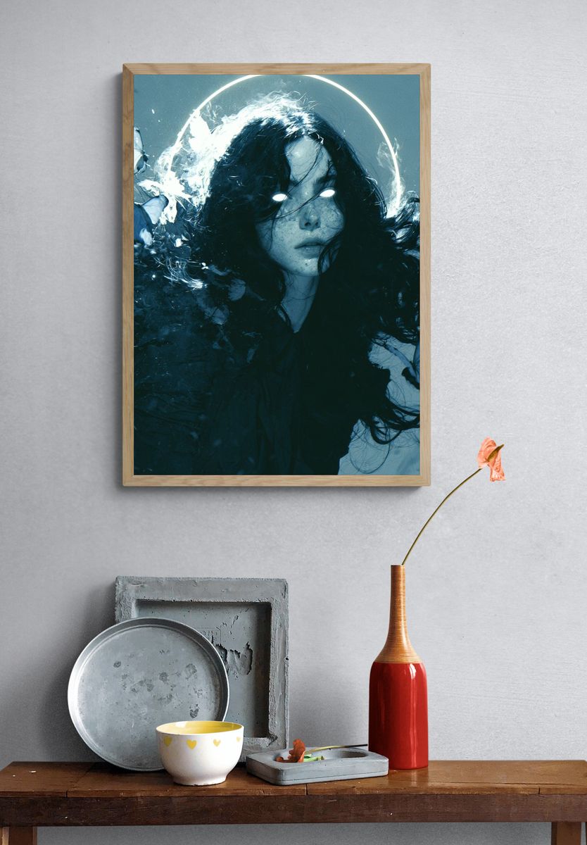Butterfly Halo Portrait Print. — room view 3