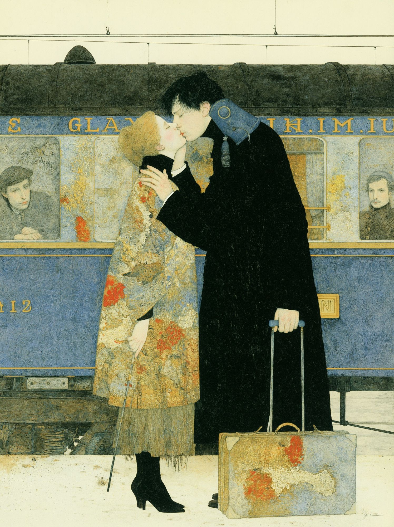 The Kiss at the Station Print. poster detail