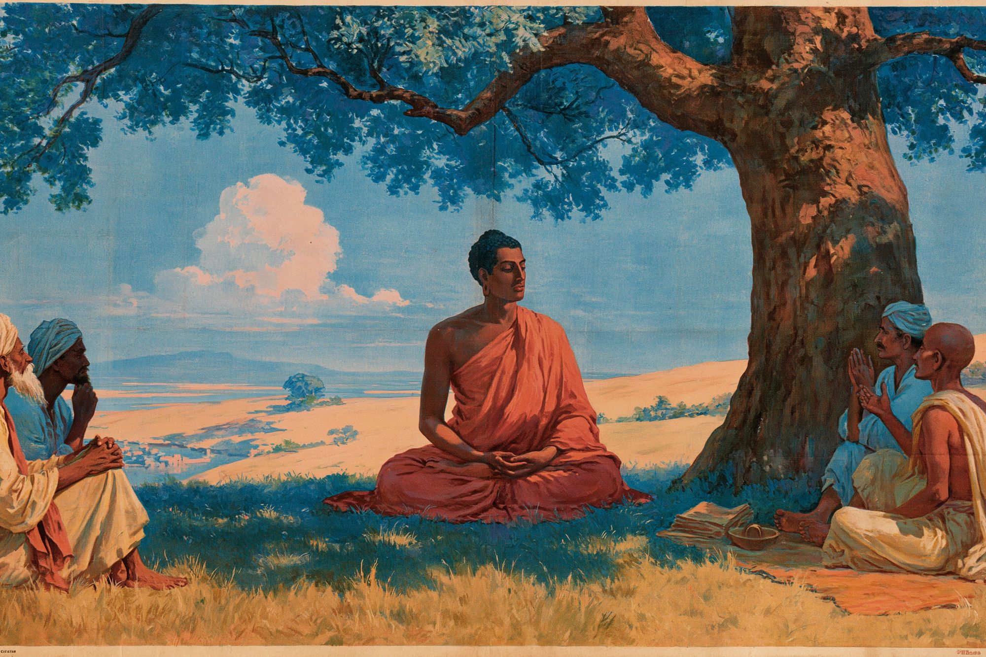 Meditation Under the Tree Fine-Art Poster. poster — fine-art art