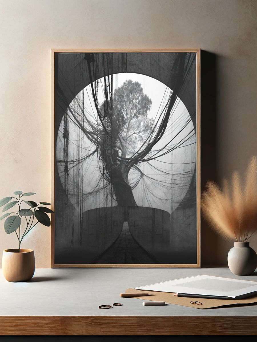 Surreal Tree Tunnel Print. — room view 2