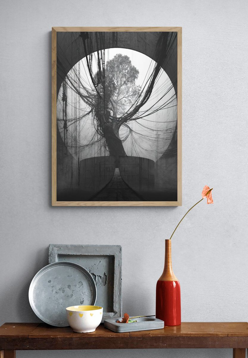 Surreal Tree Tunnel Print. — room view 3