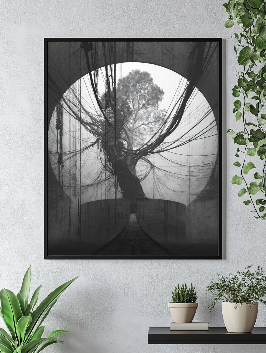 Surreal Tree Tunnel Print. — room view 4