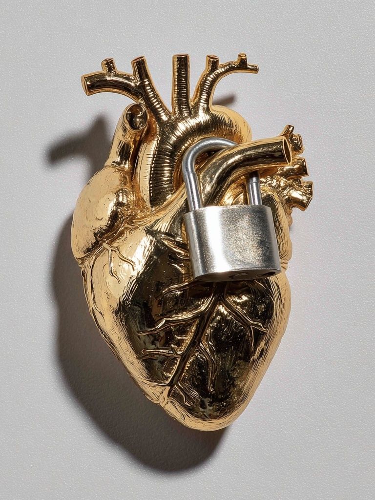 Locked Heart Surrealism Print. poster — fine-art art