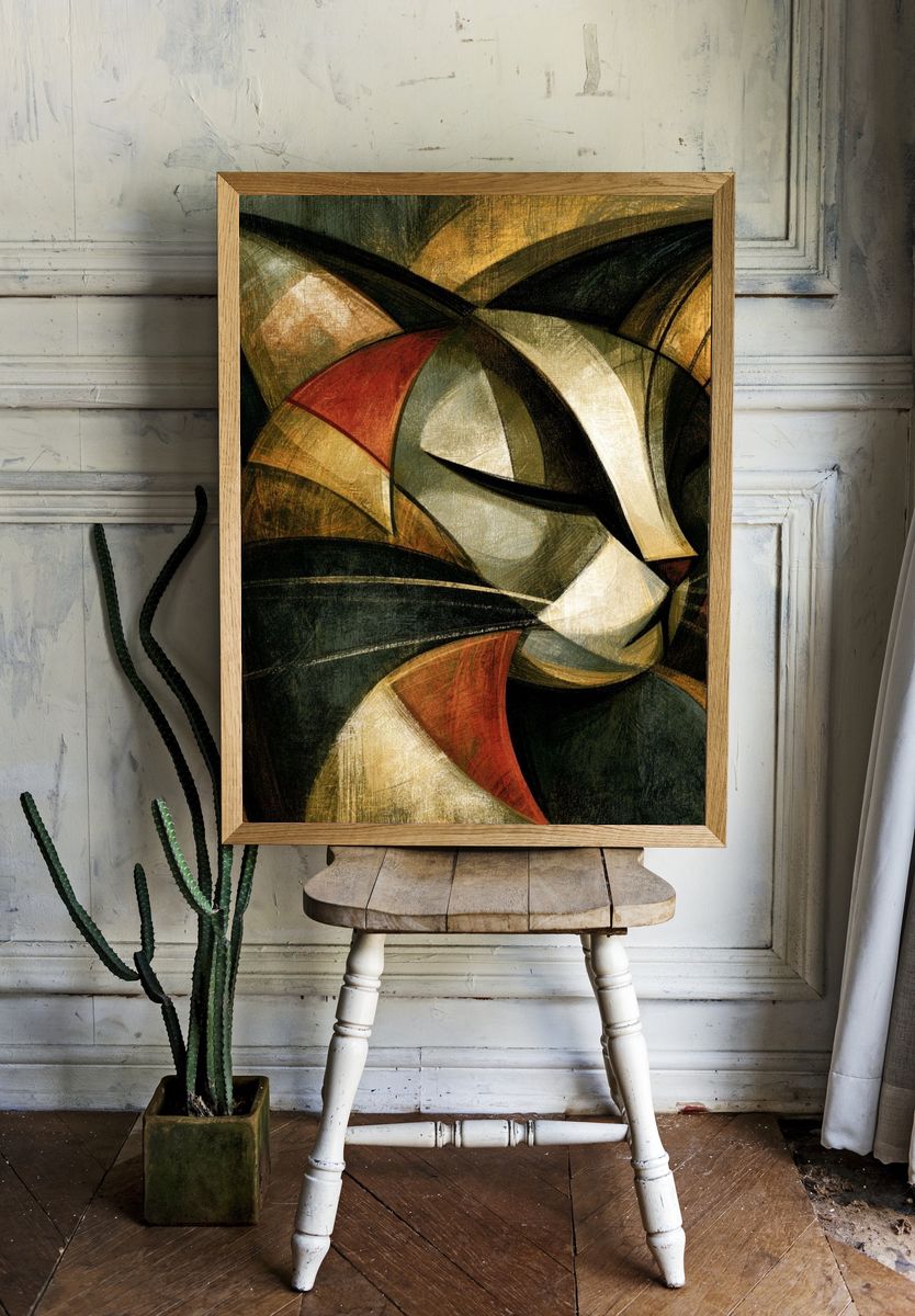 Cubist Abstract Composition Poster. room preview