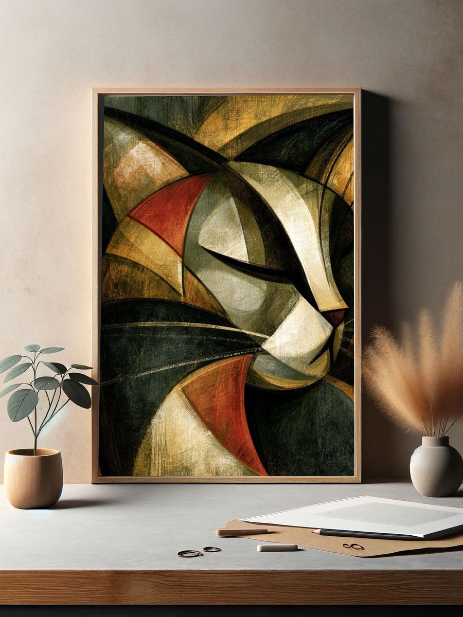 Cubist Abstract Composition Poster. — room view 2