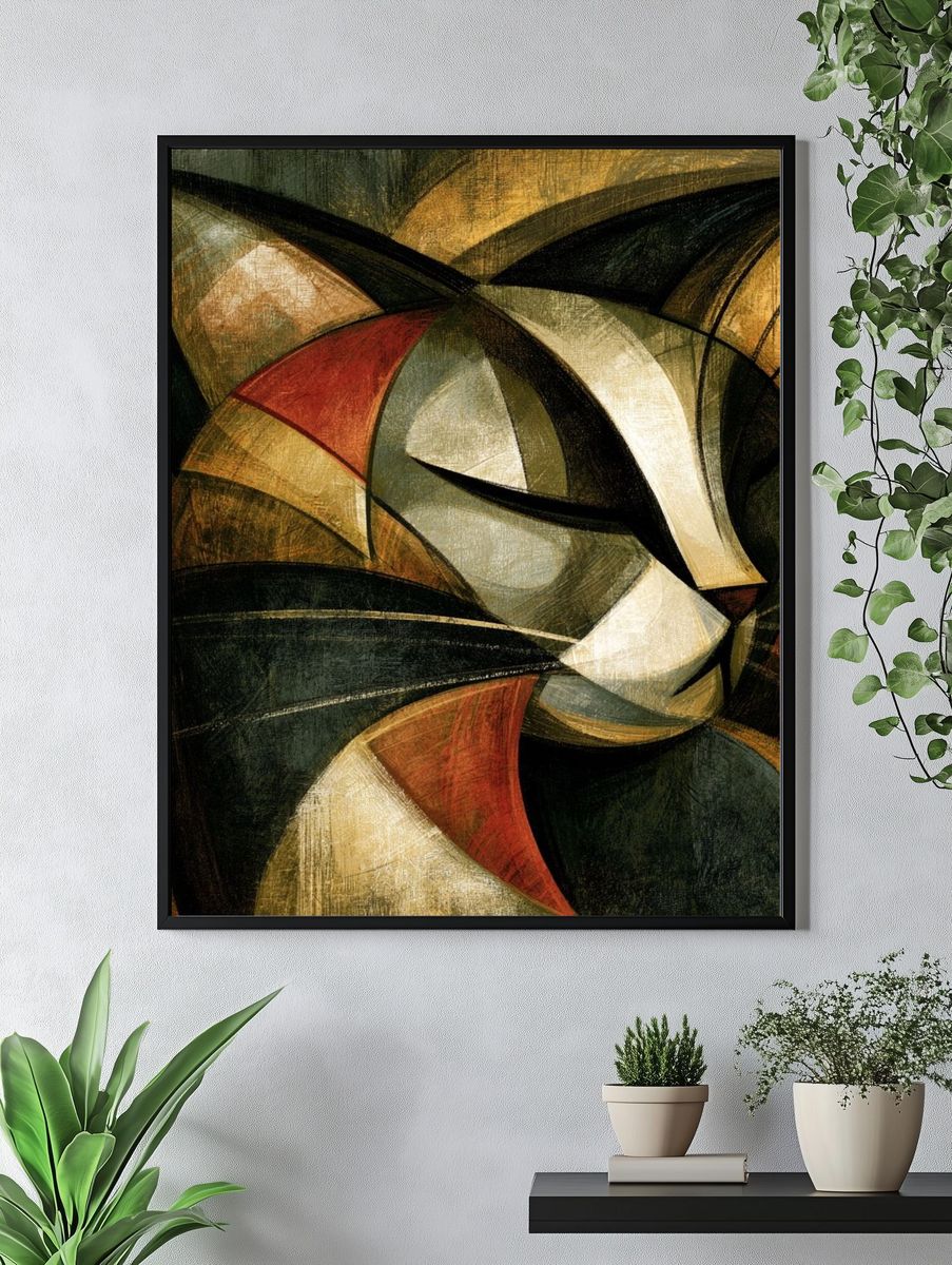 Cubist Abstract Composition Poster. — room view 4