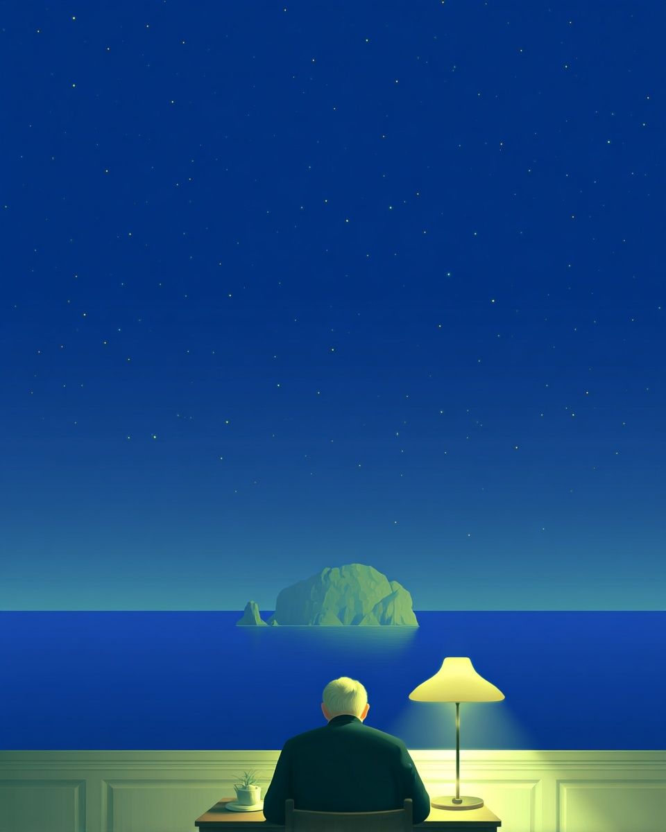 Solitary Seascape — Surrealism Print. poster — fine-art art