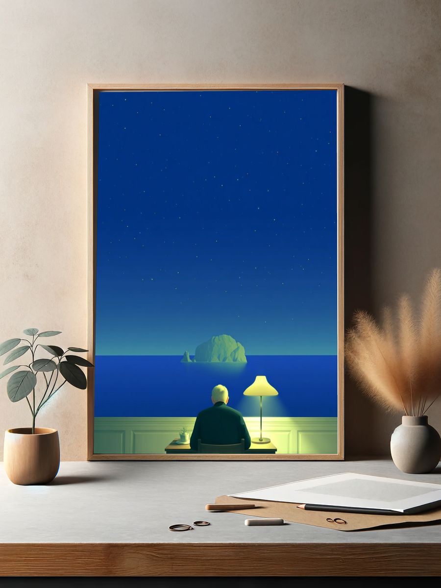 Solitary Seascape — Surrealism Print. — room view 2