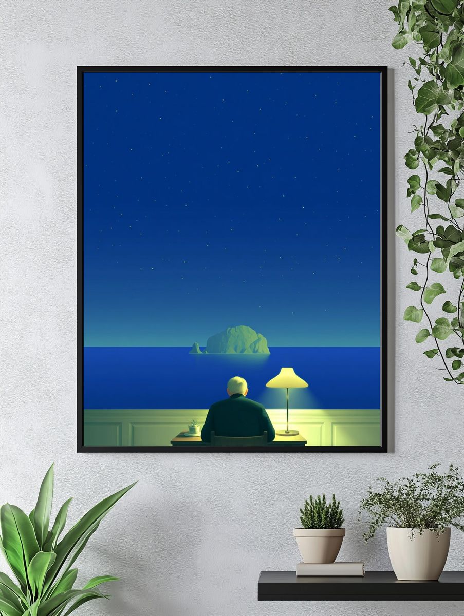 Solitary Seascape — Surrealism Print. — room view 4