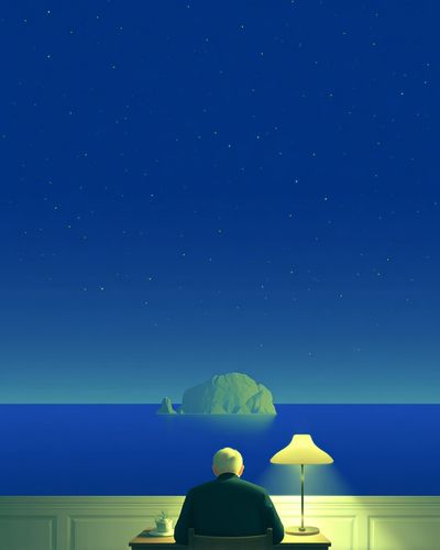 Solitary Seascape — Surrealism Print. poster print