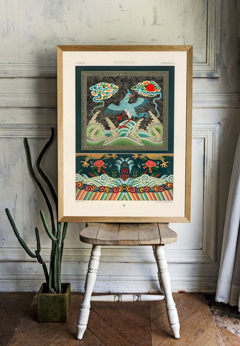 Surreal Floral Portrait Print. room preview