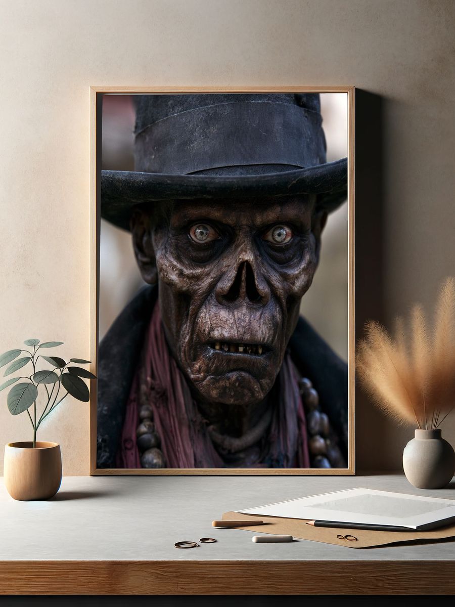 Gothic Skeleton Portrait Poster. — room view 2