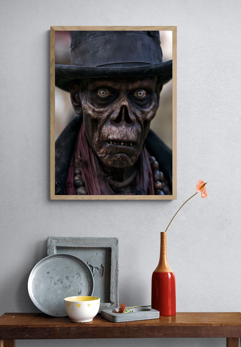Gothic Skeleton Portrait Poster. — room view 3