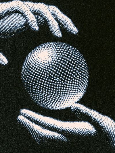 Hands Holding Crystal Ball Poster.
