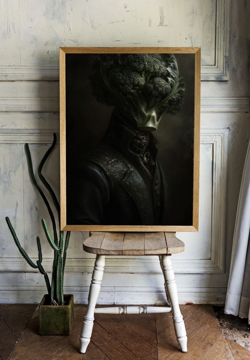 Broccoli Portrait — Surreal Print. — room view 1