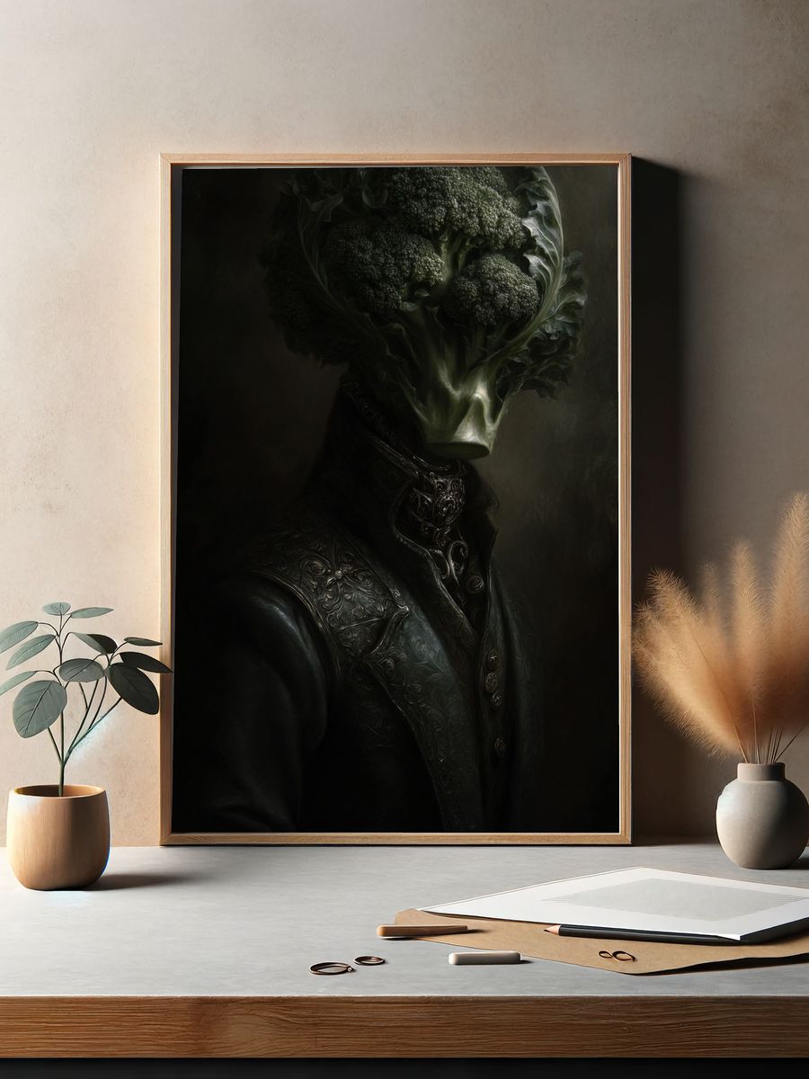 Broccoli Portrait — Surreal Print. — room view 2