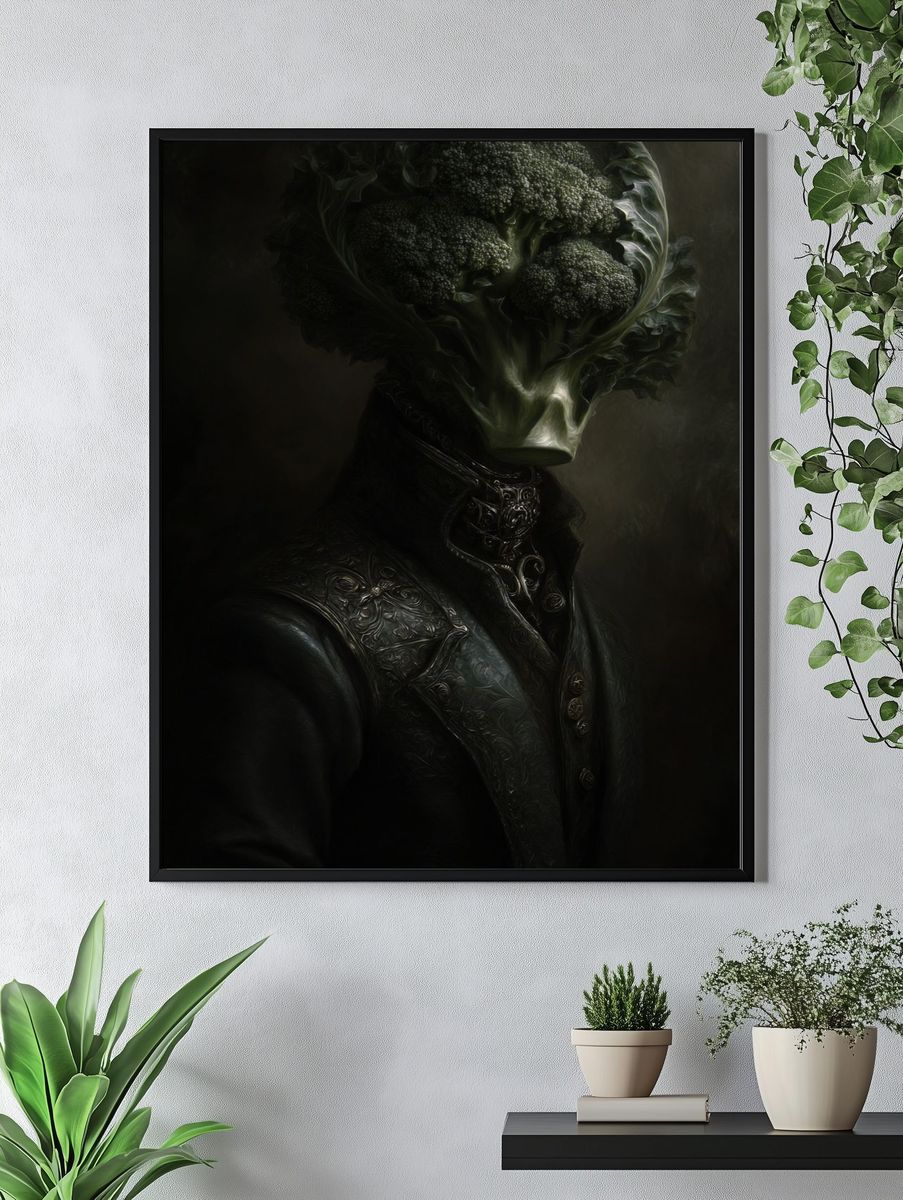 Broccoli Portrait — Surreal Print. — room view 4