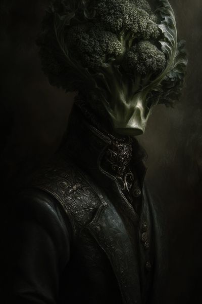 Broccoli Portrait — Surreal Print. poster print