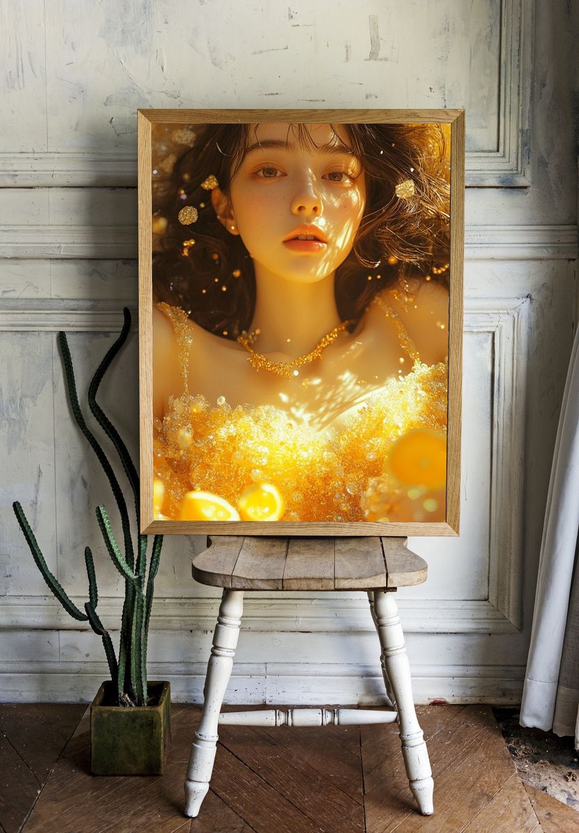Golden Portrait Dream Poster. room preview