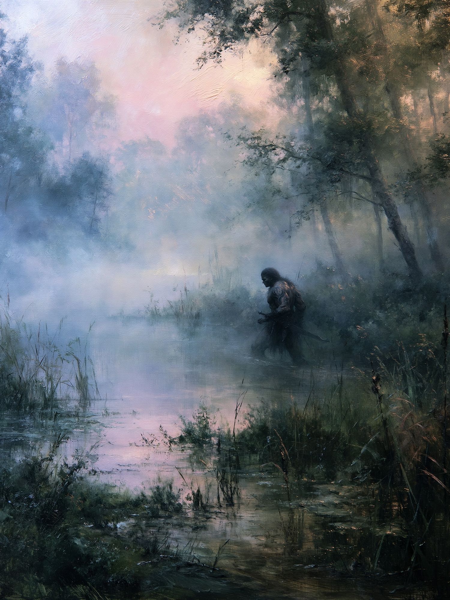 Misty Forest Warrior Fine-Art Print. poster detail