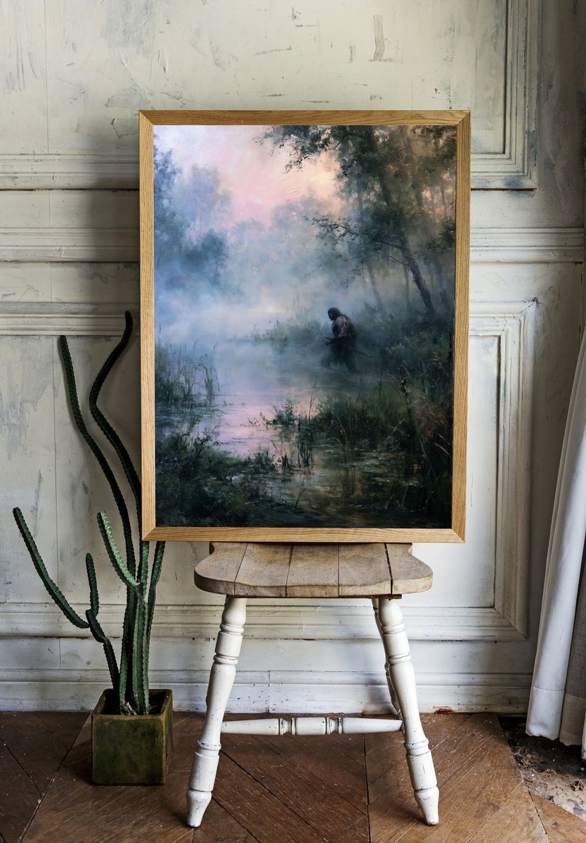 Misty Forest Warrior Fine-Art Print. — room view 1