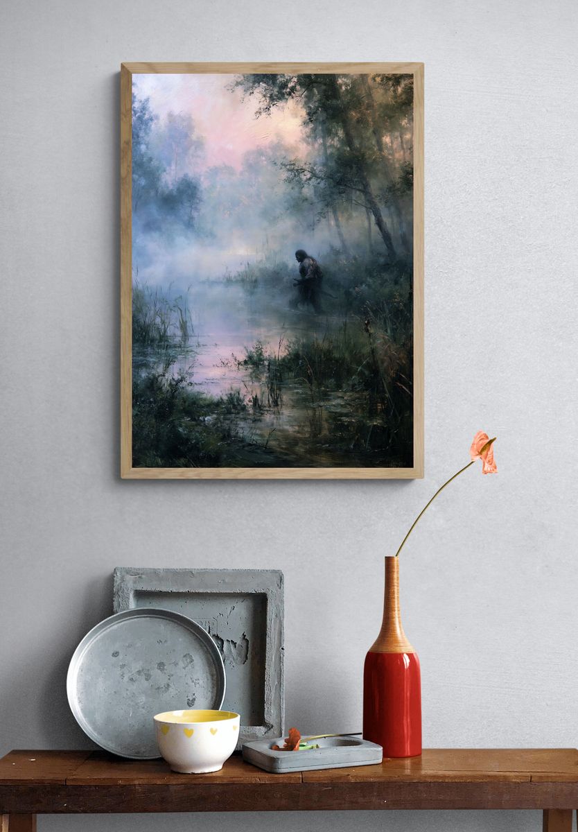 Misty Forest Warrior Fine-Art Print. — room view 3