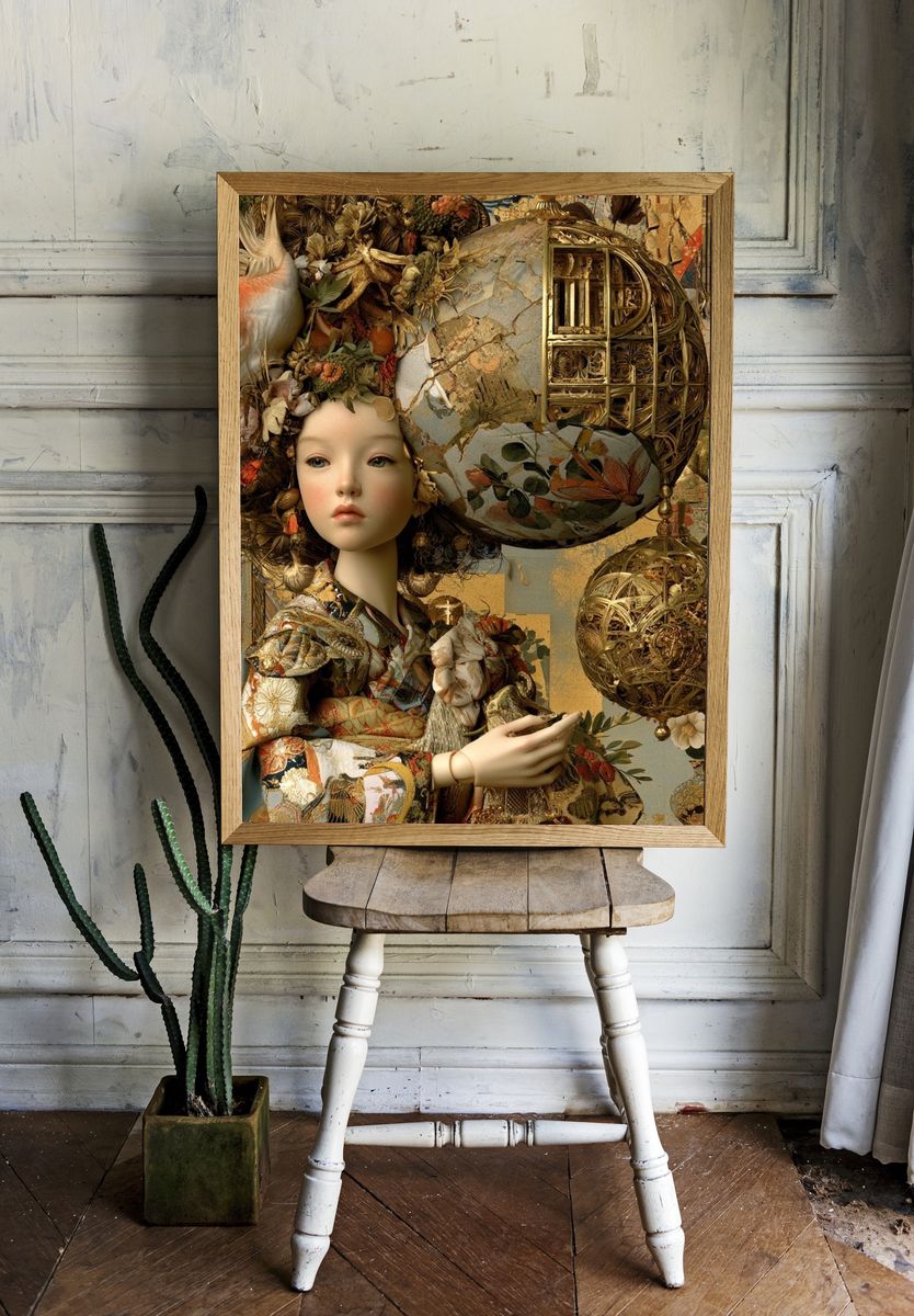 Ornate Doll Portrait Fine-Art Print. — room view 1