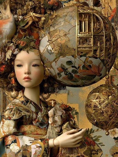 Ornate Doll Portrait Fine-Art Print.