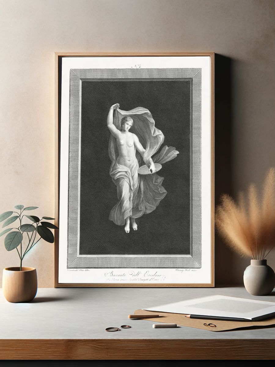 partly nude bacchante holding disk. — room view 2