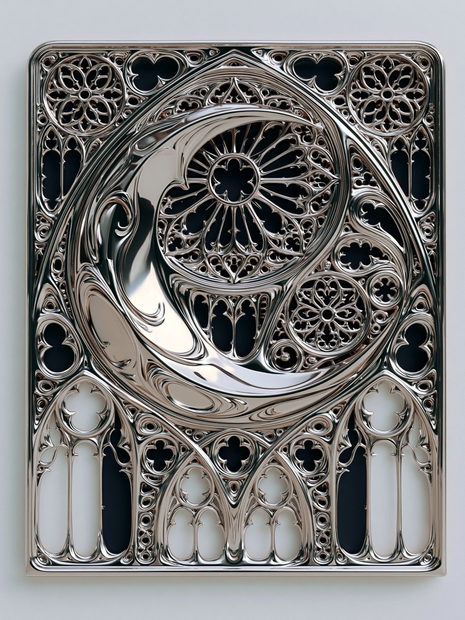 Chrome Gothic Ornament Print. poster detail