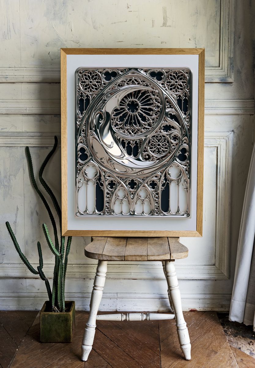 Chrome Gothic Ornament Print. — room view 1