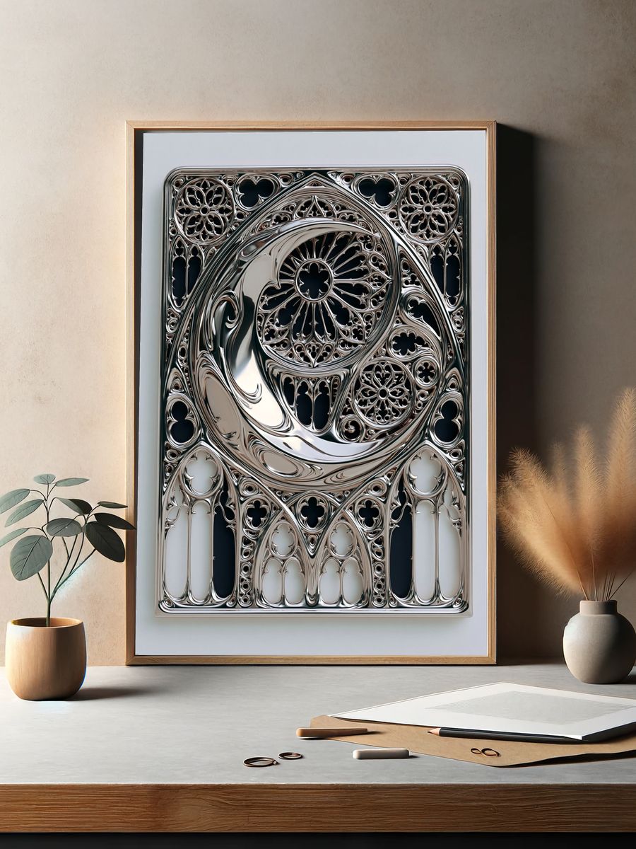 Chrome Gothic Ornament Print. — room view 2