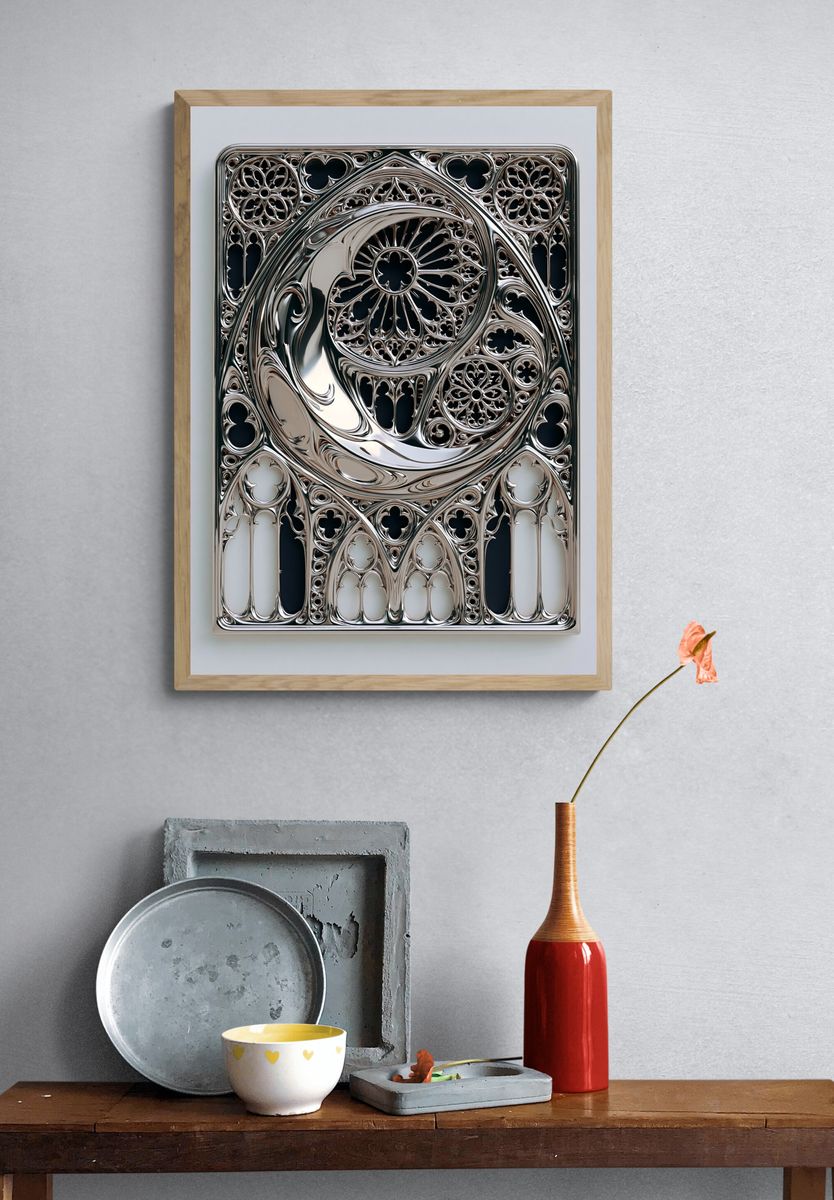 Chrome Gothic Ornament Print. — room view 3