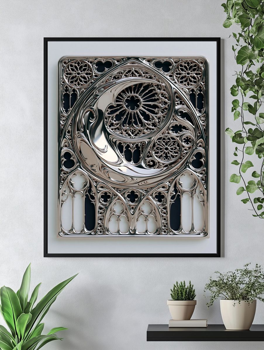 Chrome Gothic Ornament Print. — room view 4