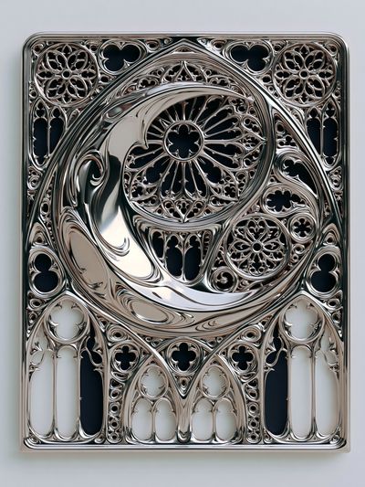 Chrome Gothic Ornament Print. poster