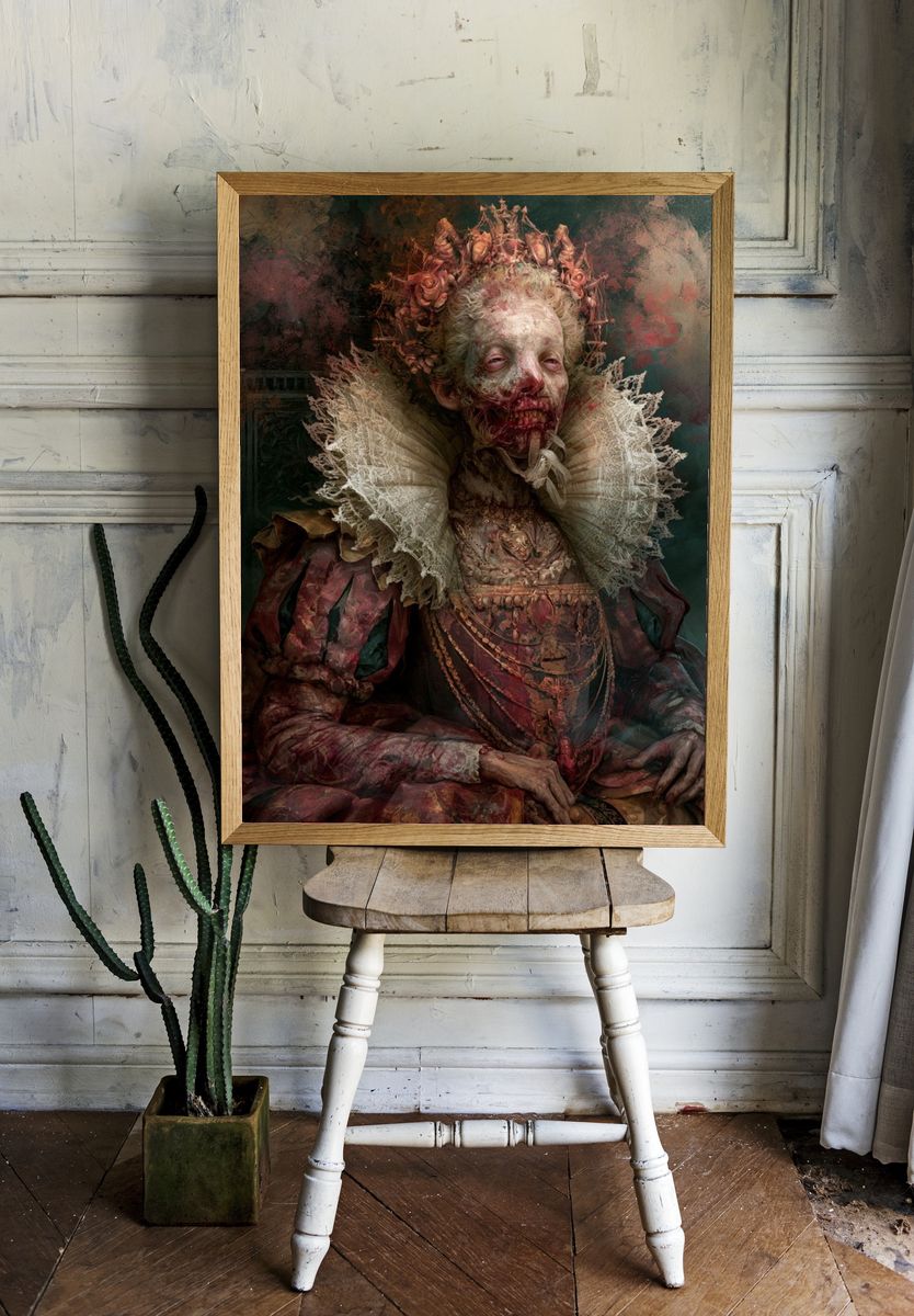 Gothic Queen Portrait Print. room preview