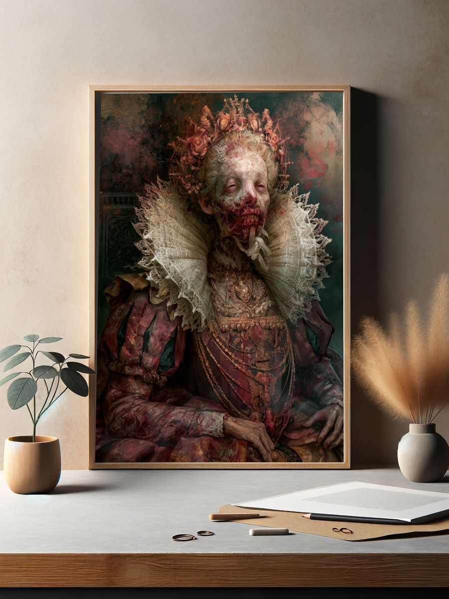 Gothic Queen Portrait Print. — room view 2