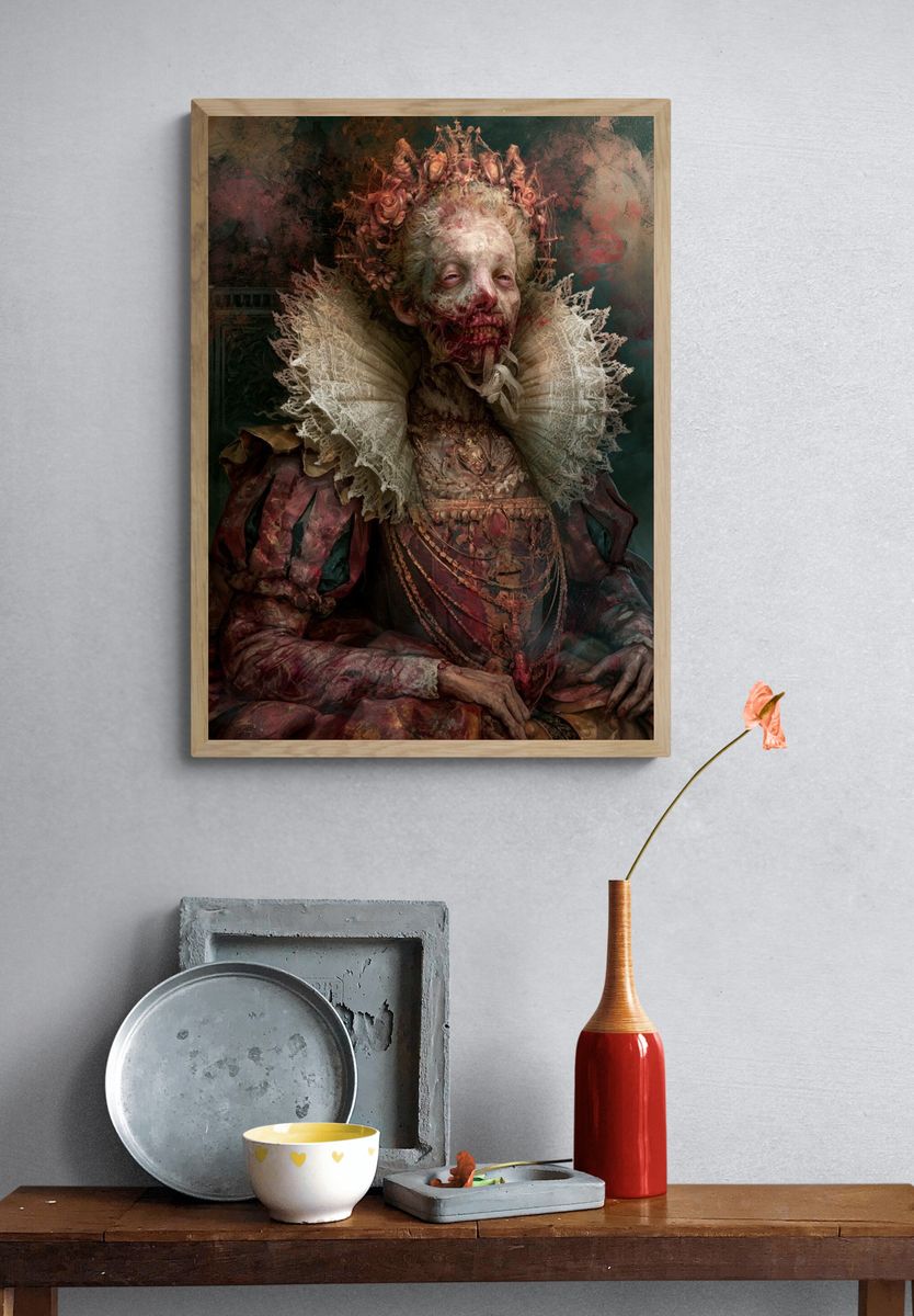 Gothic Queen Portrait Print. — room view 3
