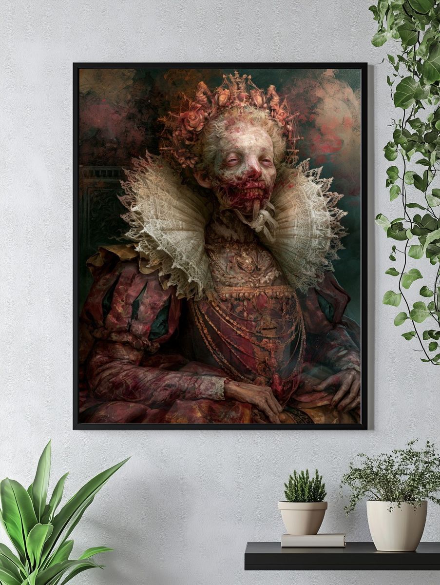 Gothic Queen Portrait Print. — room view 4