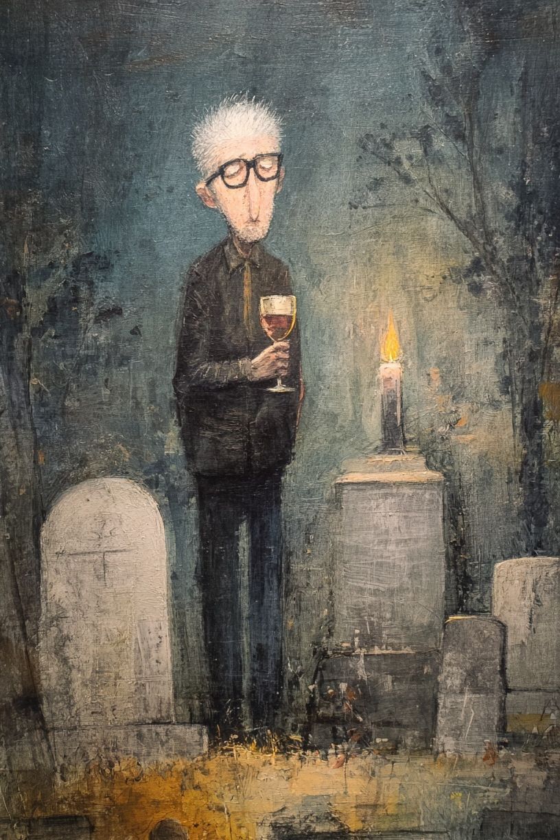 Somber Graveyard Figure Fine-Art Print. poster — fine-art art