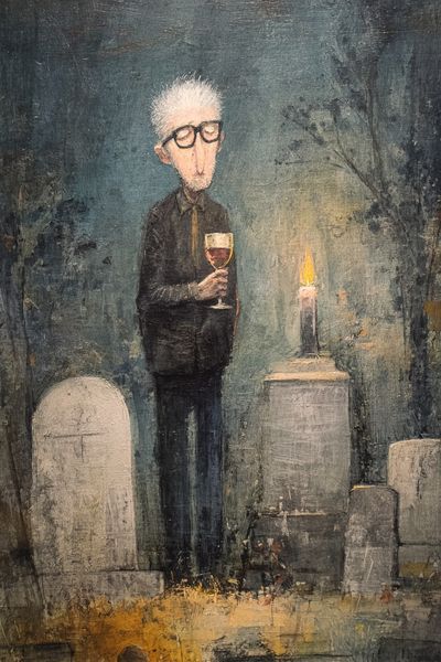 Somber Graveyard Figure Fine-Art Print.