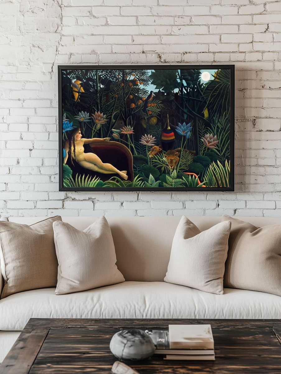 Rousseau vintage wallpaper, desktop background. room preview