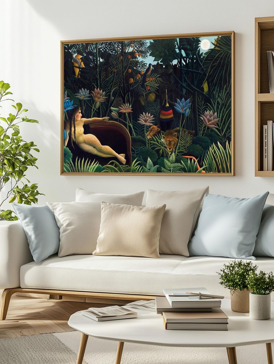 Rousseau vintage wallpaper, desktop background. — room view 2