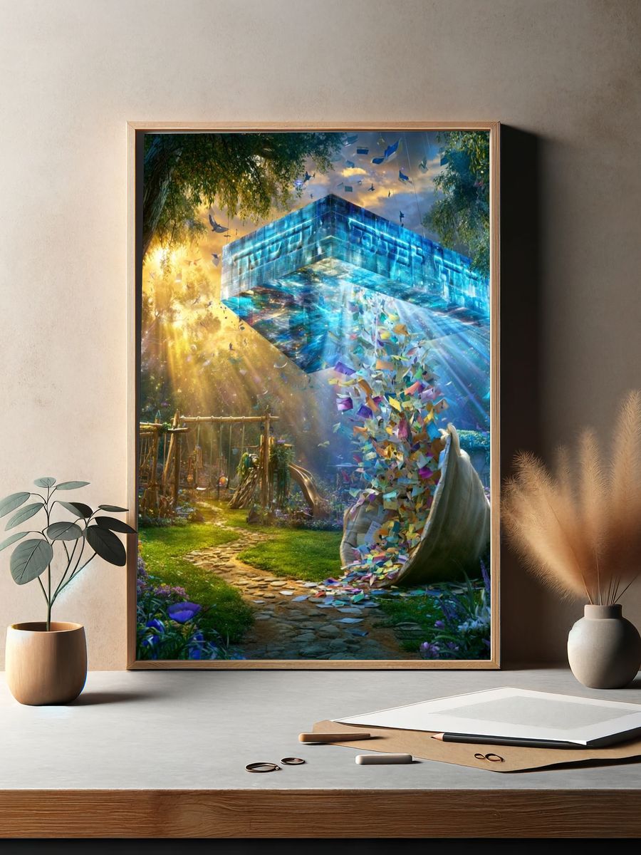 Surreal Garden Light Portal Print. — room view 2